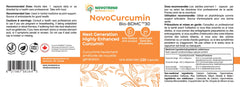 Close-up of BIOBDMC NovoCurcumin capsules showing high potency curcuminoids.