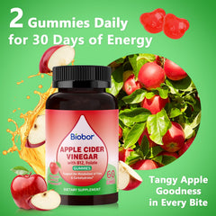 Biobor Apple Cider Vinegar Gummies with Vitamin B12 emphasize metabolism-friendly energy support.