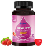 Biobor Natural Biotin Gummies bottle shown, convenient daily beauty support for hair, skin, and nails.