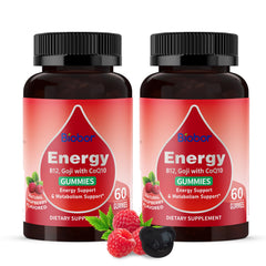 Biobor natural energy gummies bottle on kitchen counter for daily energy support
