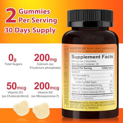 Biobor gummies bottle back label emphasizing sugar-free and gluten-free features.