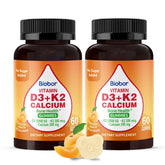 Biobor Vitamin D3 K2 Gummies bottle front highlighting bone health benefits.
