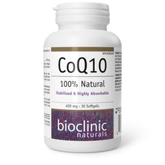 Bioclinic Naturals CoQ10 400 mg bottle ready for daily cardiovascular support.