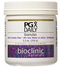 Bioclinic PGX Daily Granules unflavored fiber powder in a jar, easy to mix in beverages