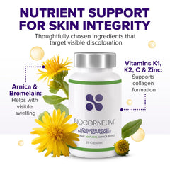 BIOCORNEUM capsules in open bottle ready for daily use.