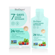 Biodepot 7 Days Clean bottle pour showing easy daily probiotic intake for gut balance