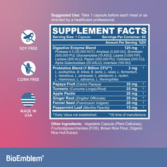 BioEmblem probiotic capsules with 12 strains to support gut balance.