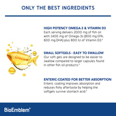 EPA and DHA in BioEmblem for heart and brain health support.