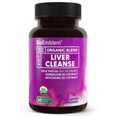 BioEmblem Liver Cleanse bottle label showing USDA Organic formula for liver support