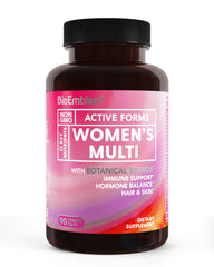 BioEmblem Women's Multivitamin packaging front highlights a complete daily formula for immunity and energy.