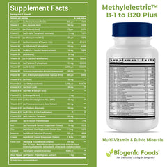 Biogenic Foods Methylectric B-50 capsules provide methylated B vitamins for energy support.