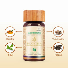 Biogetica Aerosolve bottle label close-up emphasizing vegan, natural ingredients.
