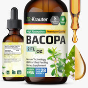 BIO KRAUTER Bacopa liquid bottle for daily brain support and easy dosing.
