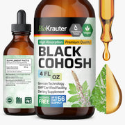 BIO KRAUTER Black Cohosh tincture bottle with dropper for vegan, alcohol-free wellness.