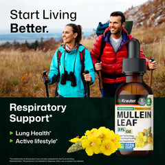 BIO KRAUTER Mullein Drops poured into water for daily use scenario.