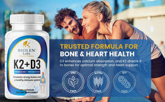 Biolen Labs K2 + D3 label details with dosage information and ingredients