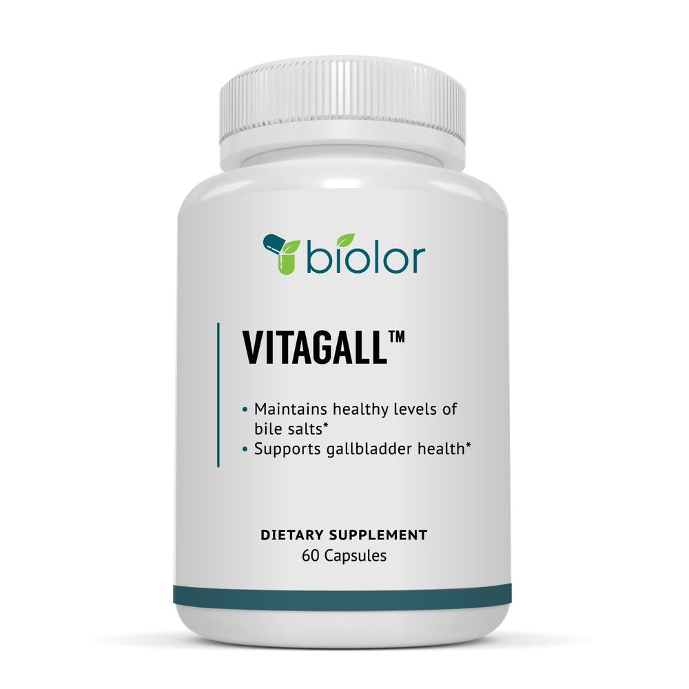Biolor VitaGall bottle-front view signals a natural supplement for digestive support.