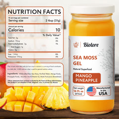 Biolore sea moss gel with blue spirulina shows nutrient boost and vibrant color