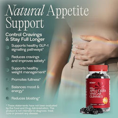 BIOMA ACV Gummies ingredients label showing 5-HTP and prebiotic fiber for gut balance