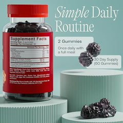 BIOMA gummies being dispensed into hand for easy daily use