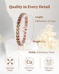 BioMag copper bracelet magnet close-up highlighting 3500 Gauss magnets.