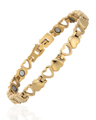 BioMag heart-design gold bracelet, a stylish daily accessory.