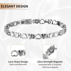 BioMag adjustable bracelet with sizing tool enables at-home perfect fit.