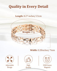 BioMag titanium steel bracelet magnets close-up showing 3500 gauss near the wrist for comfortable wear