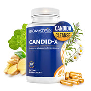BioMatrix Candid-X bottle closeup highlighting gut balance support