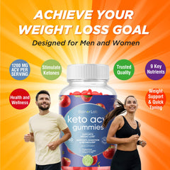 Close-up of BionerLab Keto ACV Gummies label highlighting vegan and sugar-free formula