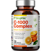 Biophix Vitamin C-1000 bottle front view highlights daily antioxidant support