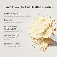 BIOptimizers Microbiome Breakthrough powder dissolving shows quick mix with water.