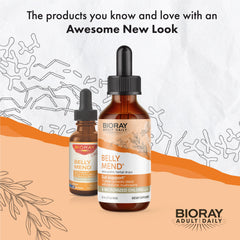 BIORAY Daily Belly Mend dropper shows precise dosing for gut support