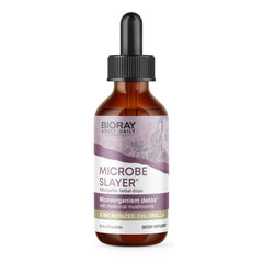 BIORAY Daily Microbe Slayer bottle with label, supports digestive balance.