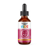 BIORAY Kids NDF Immune Blueberry bottle highlighting immune support and toxin removal potential.