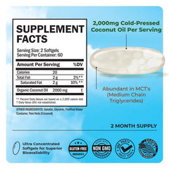 USA-made quality badge on BioSchwartz coconut oil capsules bottle.