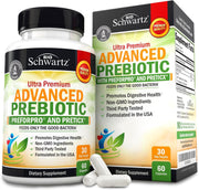 BioSchwartz Advanced Prebiotics bottle pour for easy daily use and gut-friendly support.