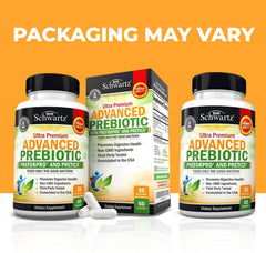 BioSchwartz Advanced Prebiotics capsules close-up highlighting convenient intake.