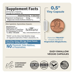 BioSchwartz Albion TRAACS seal indicates premium magnesium bioavailability.