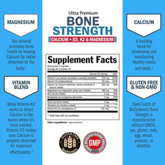 Illustration of three calcium forms in BioSchwartz Bone Strength for absorption