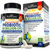 BioSchwartz Daily Probiotic bottle front promotes daily gut balance on the go
