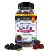 BioSchwartz Elderberry Gummies bottle front for on-the-go immune support.