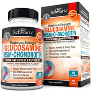BioSchwartz glucosamine chondroitin MSM bottle cap image for joint support benefits