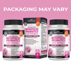 BioSchwartz menopause probiotics capsules ready for a convenient daily routine.