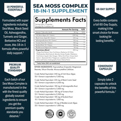 BioSchwartz Sea Moss bottle side view highlighting convenient daily capsule format.