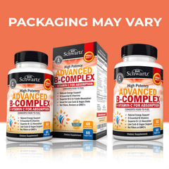 BioSchwartz Vitamin B Complex label close-up highlights B12 and folate.