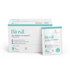 Biosil BounceBack Blend packets support post-weight loss skin elasticity.