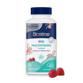 Biostime Kids Multivitamin Gummies bottle on kitchen counter for daily nutrition