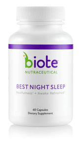 Biote Best Night's Sleep bottle front view promotes calmer bedtimes.