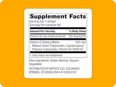 Biotest D Fix softgels closeup highlighting high-absorption formula for daily immune support.